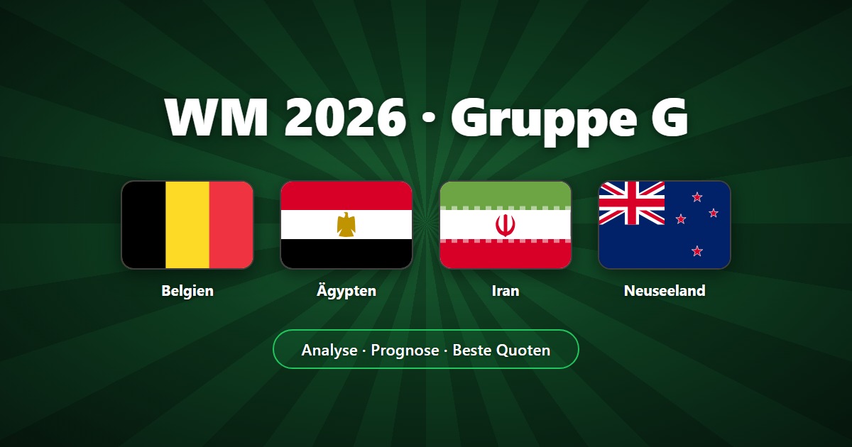 WM 2026 Gruppe G: Belgien, Ägypten, Iran und Neuseeland im Check